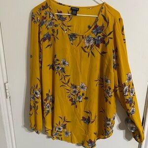 Torrid Yellow Floral Blouse SIZE XL